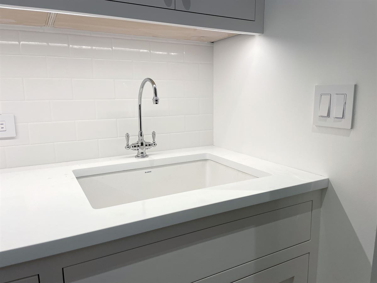 Finished bar sink and faucet
