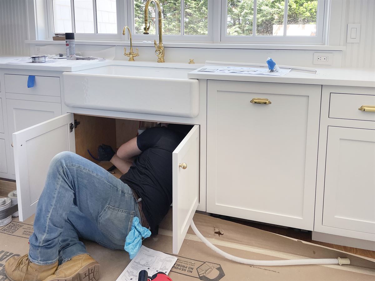 New sink and faucet installation