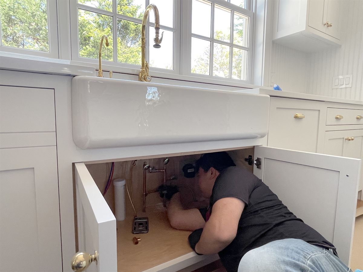 New sink and faucet installation