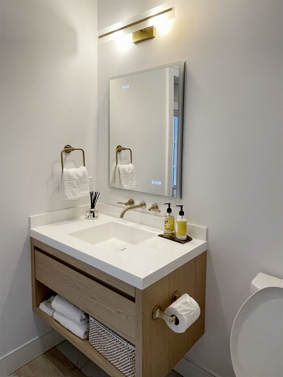 Finished bathroom sink
