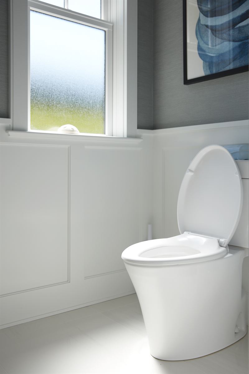 Finished bathroom toilet installation